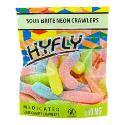Hi Fly 600MG Gummies - Sour Bright Neon Crawlers