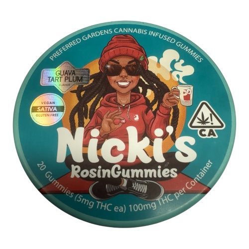 Nicki's100mg Rosin Gummies by Preferred Gardens”